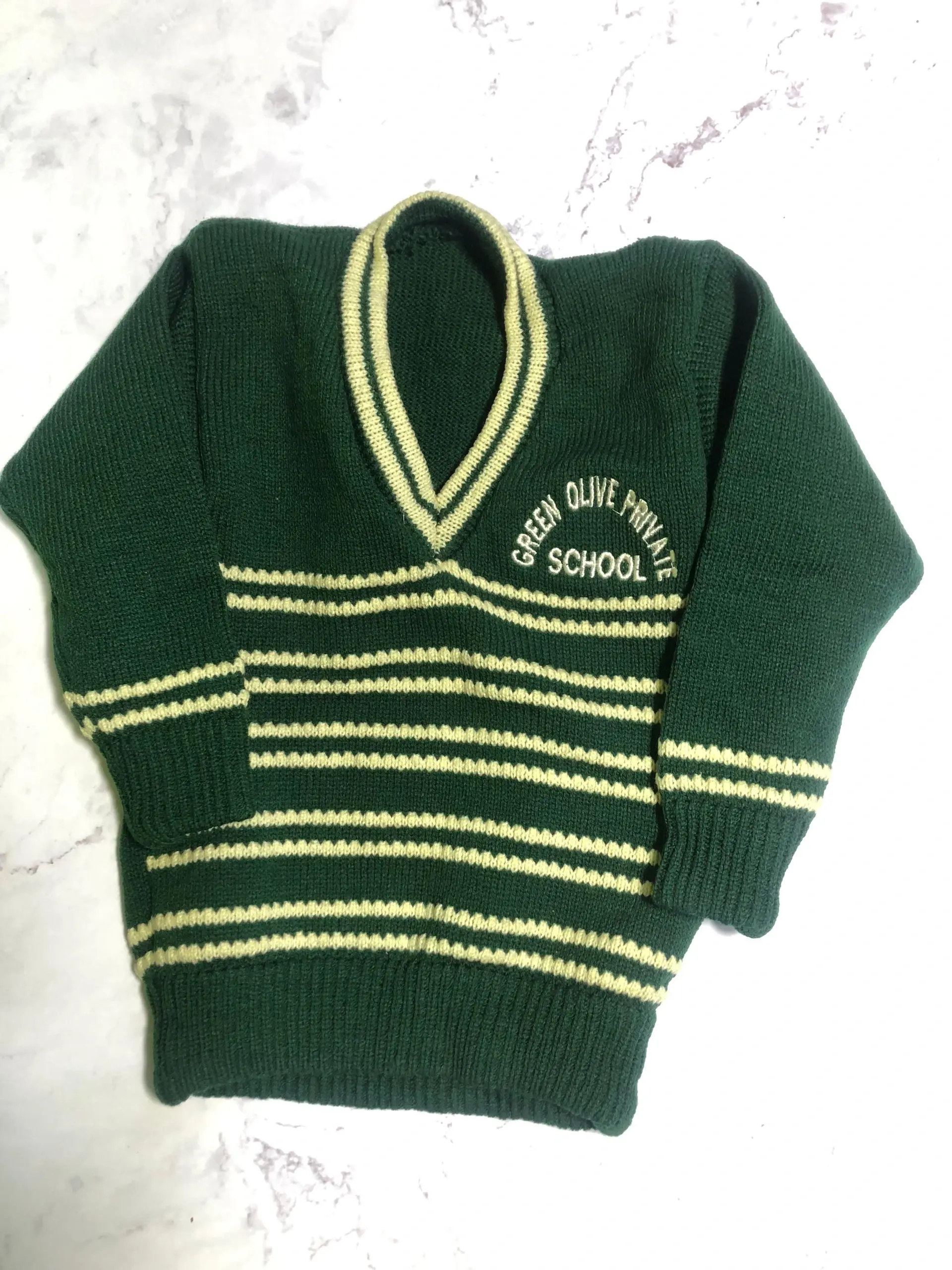 Green Olive School Sweater